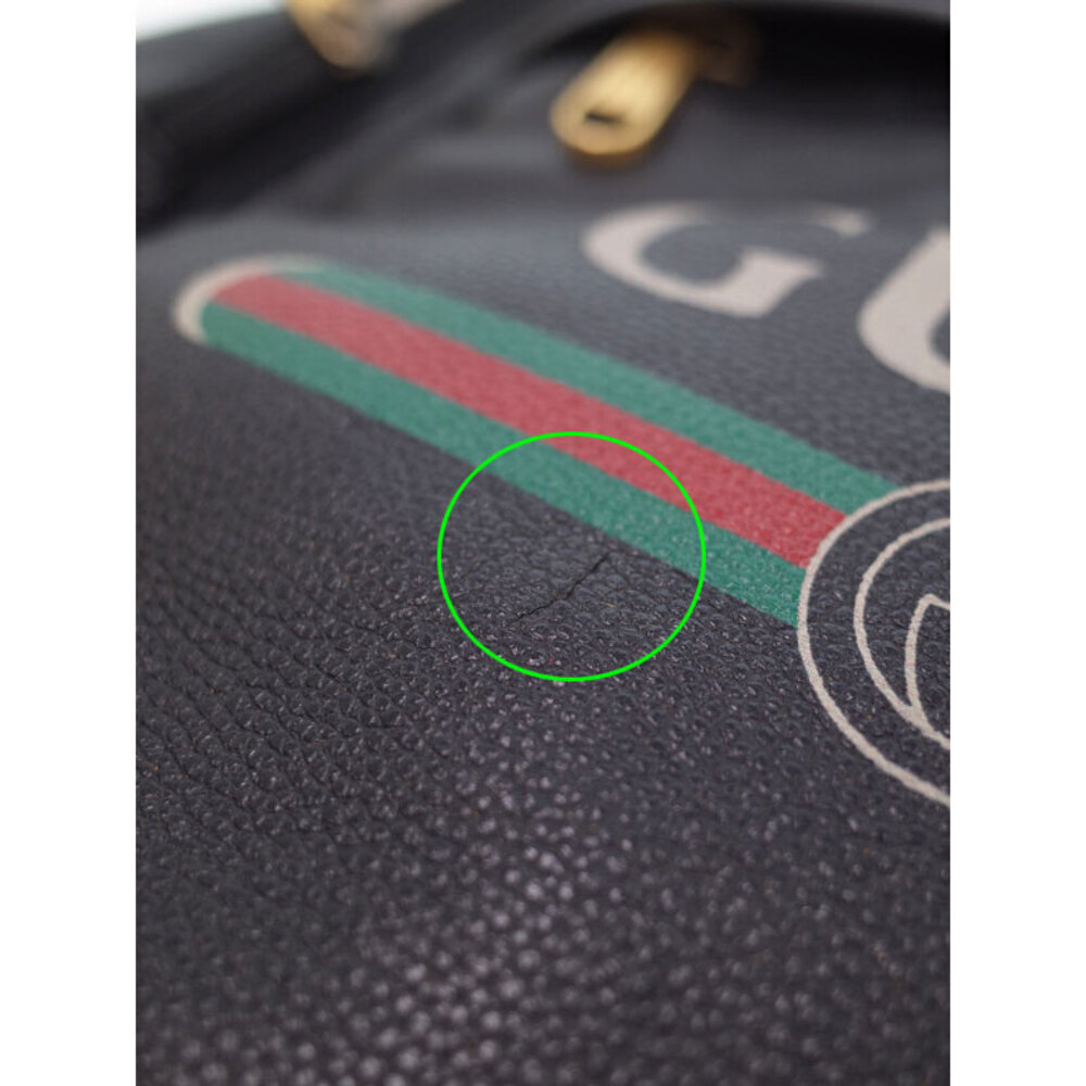Gucci Leather Black Backpack Print - Picture 7 of 9
